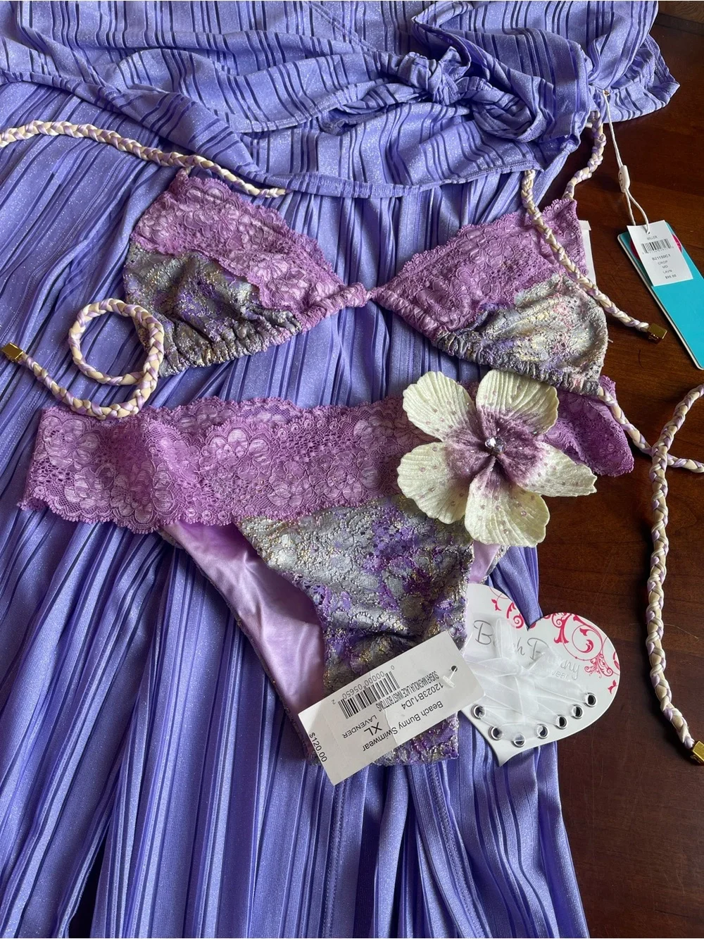NWT beach bunny coverup size M and matching bikini set size XL - Picture 8 of 16